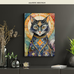 Poster Cosmic Black Cat Art Céleste Chat Magique Esprit