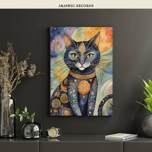 Poster Cosmic Black Cat Art Céleste Chat Magique Esprit