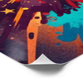Poster Cosmic Burst Abstract Splatter Art (Coin)