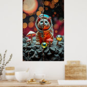Poster Cosmic Cat Disco Dream (Cuisine)