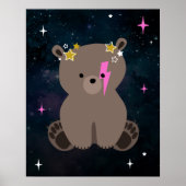 Poster Cosmic Cub Wild One Rose Girl Nursery (Devant)