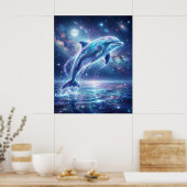 Poster Cosmic Dolphin Star Tide (Cuisine)