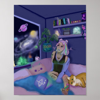 Poster Cosmic Girl Print - par Nephele
