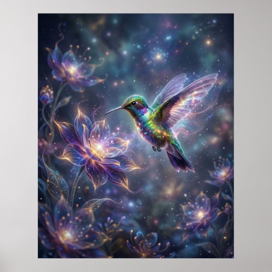 Poster Cosmic Hummingbird Star Bloom (Devant)