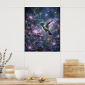 Poster Cosmic Hummingbird Star Bloom (Cuisine)