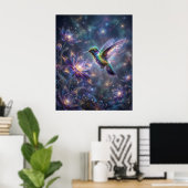 Poster Cosmic Hummingbird Star Bloom (Bureau à domicile)