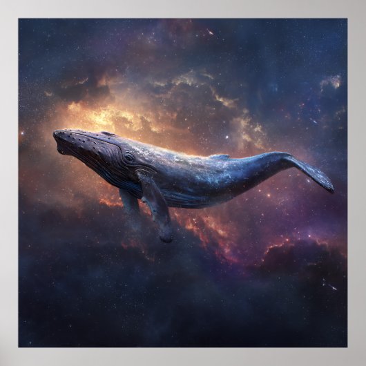 Poster Cosmic Humpback Whale (Devant)