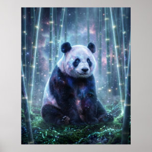 Poster Cosmic Panda Bosquet Étoilé