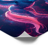 Poster Cosmic Pegasus Wall Art – Neon Blue (Coin)