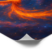 Poster Cosmic Phoenix Rising Fire Bird in Nebula Fantasy  (Coin)