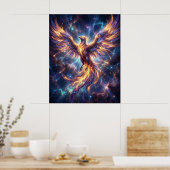 Poster Cosmic Phoenix Rising Flame (Cuisine)