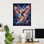 Poster Cosmic Phoenix Rising Flame (Bureau à domicile)