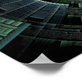 Poster Cosmic Pod Vert Abstrait géométrique (Coin)