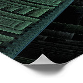 Poster Cosmic Pod Vert Abstrait géométrique (Coin)