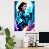 Poster Cosmic Retro 50's Sci-Fi Nova Space Ranger (Bureau à domicile)