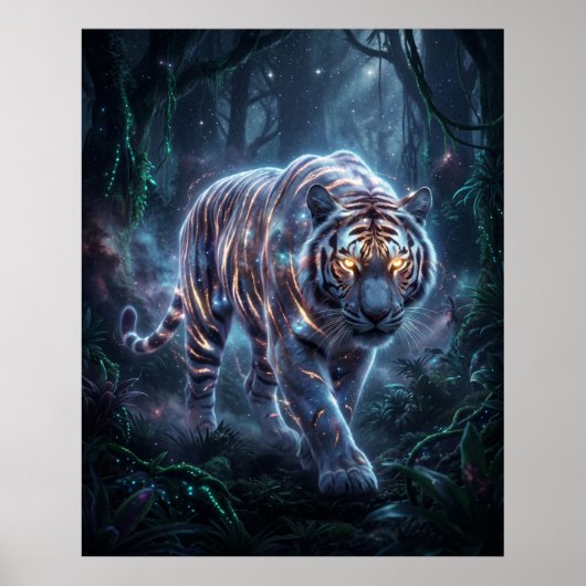 Poster Cosmic Tiger Nebula Jungle (Devant)
