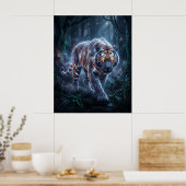 Poster Cosmic Tiger Nebula Jungle (Cuisine)