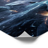 Poster Cosmic Wolf Under Aurora Sky (Coin)