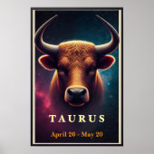 Poster Cosmique Taurus Bull Zodiac (Devant)