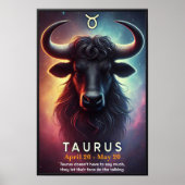 Poster Cosmique Taurus Bull Zodiac (Devant)