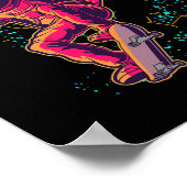 Poster Cosmonaute de skateboard dans l'espace extérieur C (Coin)