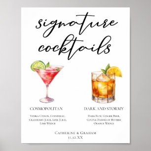 Poster Cosmopolite Dark Stormy Signature Cocktails Menu
