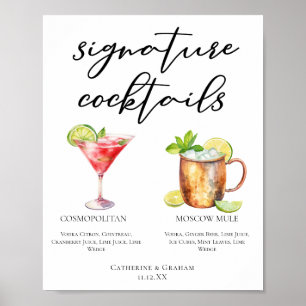 Poster Cosmopolite Moscow Mule Signature Cocktails Menu