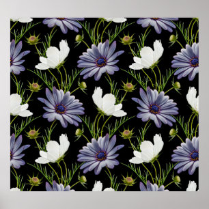 Poster Cosmos Daisy Floral Collage sans fil