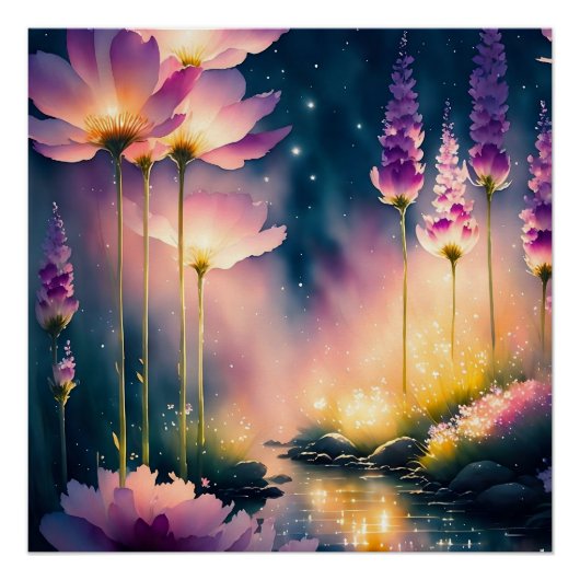 Poster Cosmos fleuris Art Work (Devant)