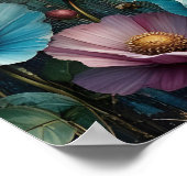 Poster Cosmos Futuriste Fleur et Espace (Coin)