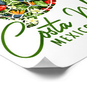 Poster Costa Maya Mexico Sea Turtle Trocal Hibiscus Vacat (Coin)