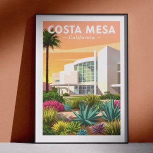 Poster Costa Mesa Californie vintage