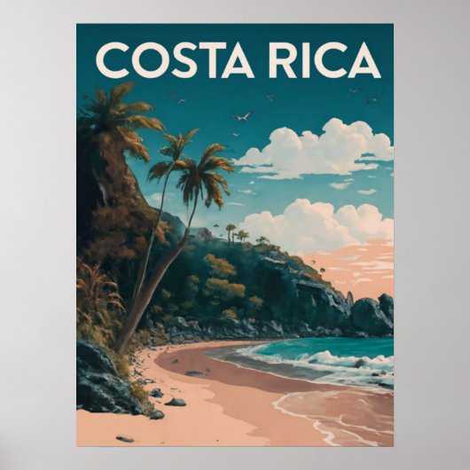Poster Costa Rica Beach Pura Vida (Devant)