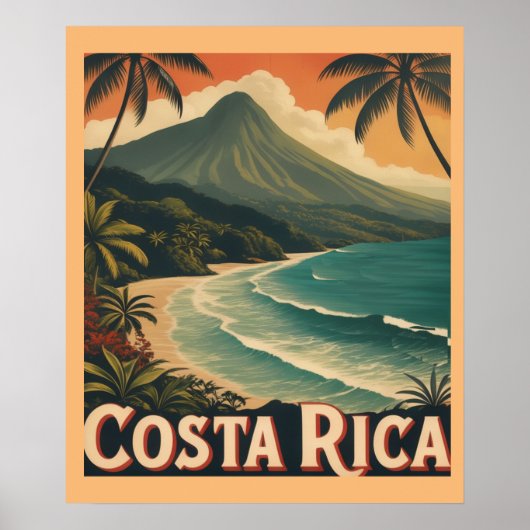 Poster Costa Rica Beach, Pura Vida (Devant)
