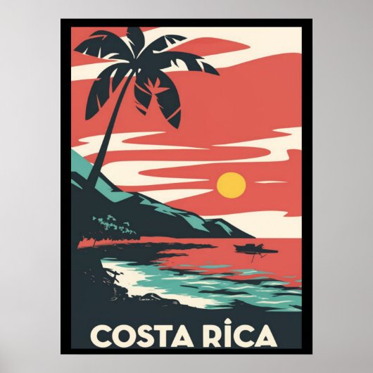 Poster Costa Rica Beach Pura Vida (Devant)