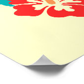 Poster Costa Rica carte art avec fleur hibiscus (Coin)