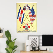 Poster Costa Rica - Emblèmes de liberté et d'humanité (Bureau à domicile)