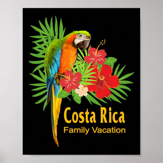 Poster Costa Rica Famille Vacances Fleurs de perroquets T (Devant)