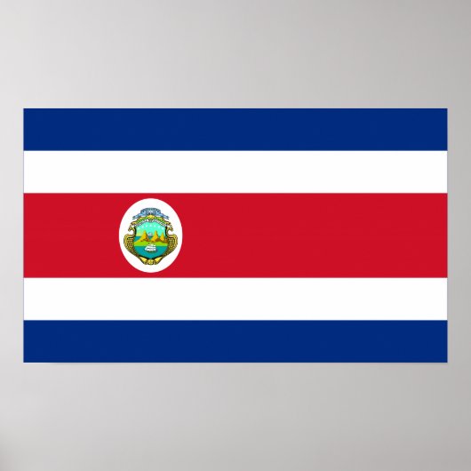 Poster Costa Rica - Le drapeau national du Costa Rica (Devant)