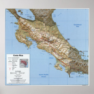 Poster Costa Rica Map (1991)