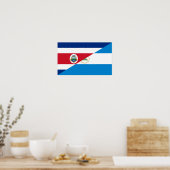 Poster costa rica nicaragua demi-drapeau symbole (Cuisine)