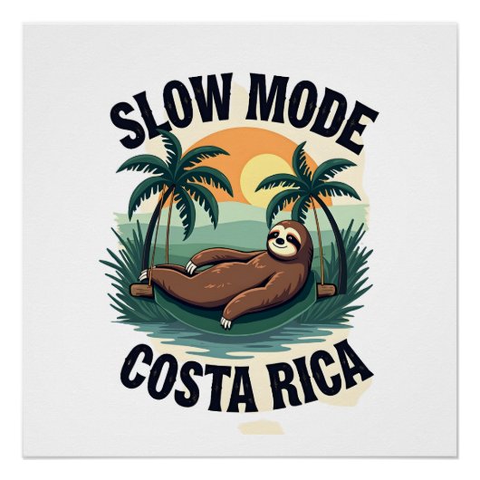 Poster Costa Rica Sloth Vintage Vacation Shirt (Devant)