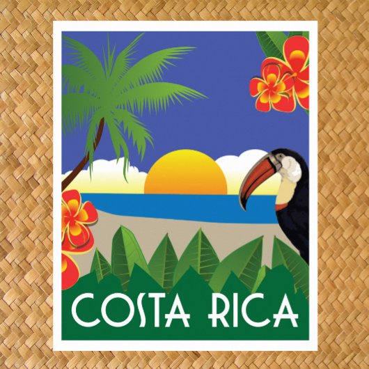 Poster Costa Rica style voyage vintage