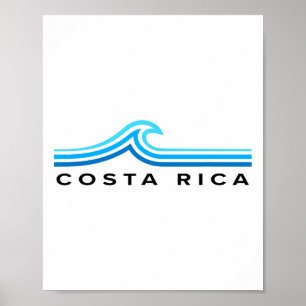 Poster Costa Rica Vagues Vintage Hommes Femmes Filles Gar