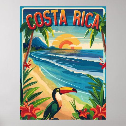 Poster Costa Rica voyage vintage (Devant)