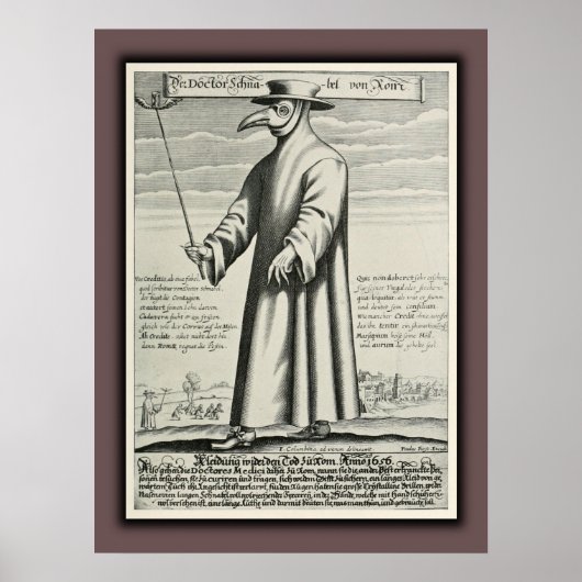 Poster Costume Beak du docteur de la peste Rome (Devant)