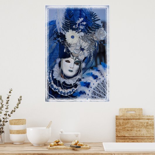Poster Costume Carnaval Bleu, Venise (Cuisine)