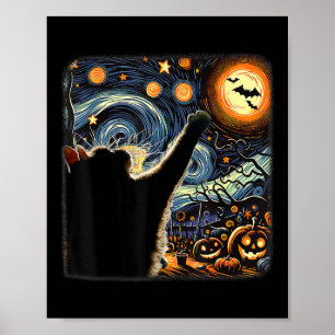 Poster Costume Chat Noir Van Gogh Starry Nuit Amusante Ch