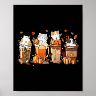 Poster Costume citrouille En Latte Épice Pour Chats Lover