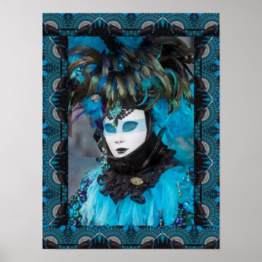 Poster Costume de Carnaval Artistique Portrait, Venise (Devant)